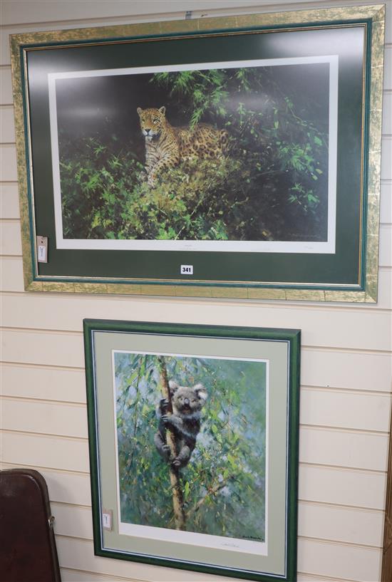 David Shepherd (1931-2017), limited edition prints, Jaguar, No. 233/850 and Koala Bear No. 347/975